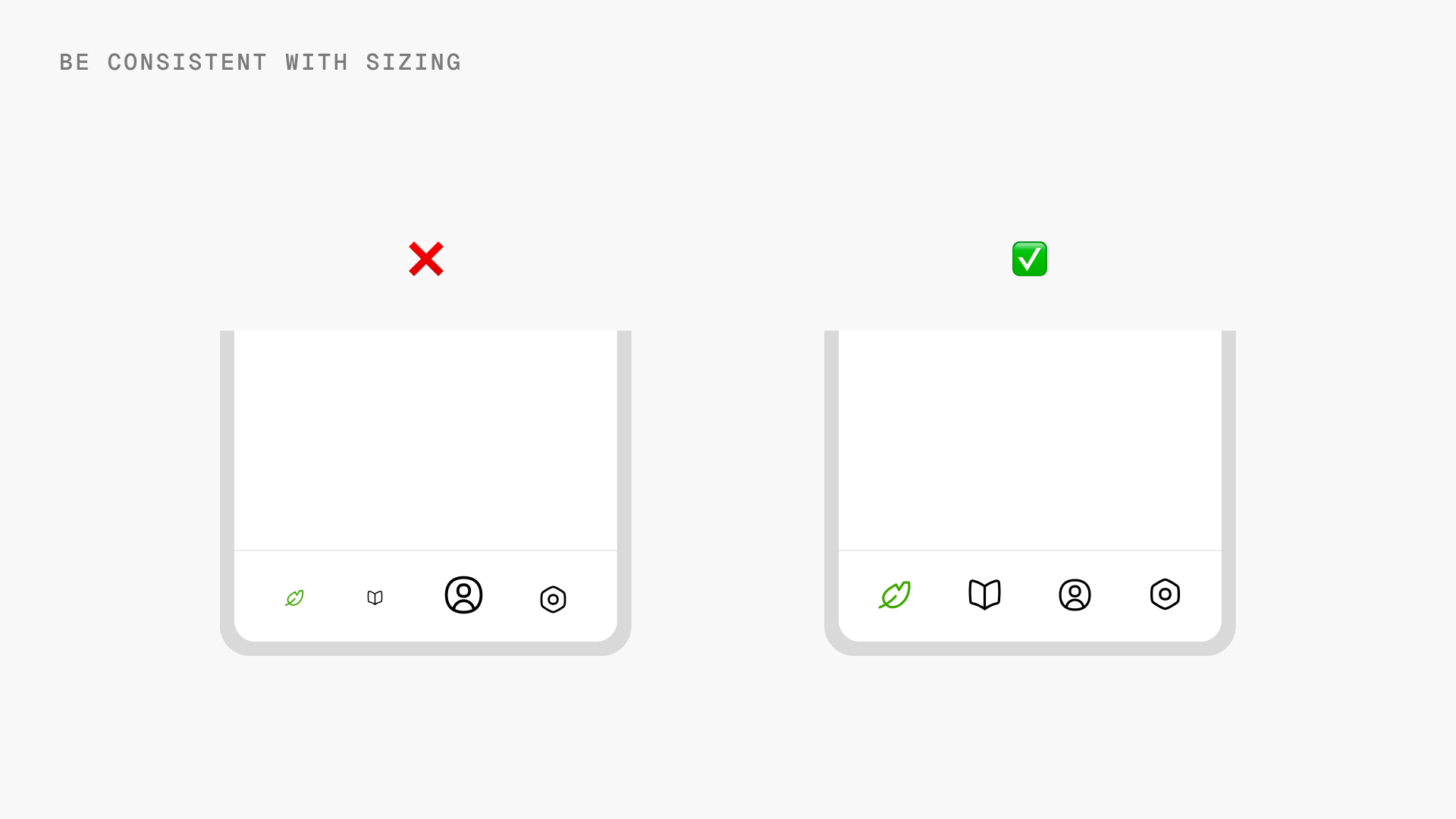 Mastering icons use in user interface